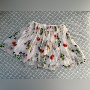 ❤️🌸genuine vintage Y2K cottagecore pleated floral flowy micro mini skirt 🤍🤍